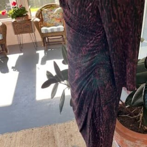 Lauren Ralph Lauren Stretch Jersey Knit Leopard Dress Print Size 10 Midi - Picture 5 of 12